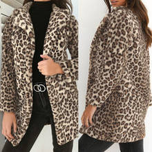 Goocheer 2019 Women Leopard Printed Hoodies Sexy Winter Autumn Long Sleeve Warm Faux Fur Outwear Ladies Zip-up Long Sweatshirt 2024 - buy cheap