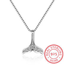 Wholesale Wedding Jewelry 925 Sterling Silver Whale Tail Fish Nautical Charm Mermaid Tail Silver Necklace Women Neckalces 2024 - buy cheap