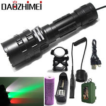 Powerful LED Tactical Flashlight 5000 lumens XML L2 Red/Green/White Hunting Lamp 18650 Waterproof USB Rechargeable camping 2024 - buy cheap