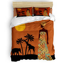 Black Woman African Savannah Tropical Landscape Duvet Cover Set 2/3/4pcs Bedding Set Bed Sheet Pillowcases Cover Set 2024 - buy cheap