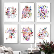 Doctor office decorated wall picture flower foot bone anatomy wall art canvas painting nordic posters and prints 2024 - buy cheap