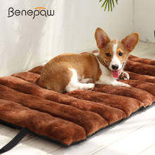 Benpaw cama de cachorro dobrável, tapete de animal de estimação grosso, antiderrapante, curto, de pelúcia, médio e grande, fácil de armazenar, outono e inverno 2024 - compre barato