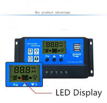 Высокого качества ШИМ 10/20/30A Dual USB Панели солнечные Батарея регулятор заряда аккумулятора 12/24V ЖК-дисплей Дисплей 2024 - купить недорого