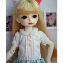 1/6 bjd boneca camisa branca com pescoço redondo para 1/6 yosd myou boneca acessórios roupas de boneca só camisa 2024 - compre barato