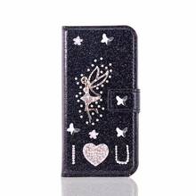 Fashion Pearl Diamond Angel Girl Wallet Flip Card Slot Glitter Leather Case Cover For Iphone 11 Pro XS Max XR X 8 7 6 6S Plus 5S 2024 - buy cheap