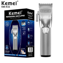 Kemei-aparador de cabelo e barba masculino, profissional, sem fio, forro para corte de cabelo e saída de cabelo 2024 - compre barato