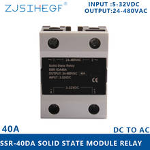 ZJSIHEGF-relé de estado sólido monofásico, accesorio de 3 a 32VDC, 24-480VAC, SSR-10DA/25DA/40DA, alta función para radiador de disipador de calor de I-50 2024 - compra barato