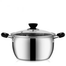 CHYIR-olla de acero inoxidable para sopa, utensilios de cocina con tapa Visual de vidrio, fideos de leche caliente 2024 - compra barato