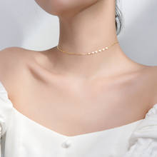 Colar de prata esterlina 925, pingente geométrico de moda curta, corrente de clavícula, para mulheres, meninas, adolescentes, joias de presente 2024 - compre barato