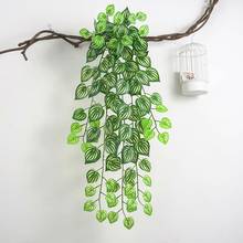Artificial Vine Rattan Flower Green Plants Leaves Pendant Home Garden Wall Decor 2024 - buy cheap