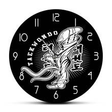 Reloj de pared con estampado moderno de Taekwondo, accesorio de artes marciales, silencioso, no hace tictac, decoración del Club Kwon Do, colgante de pared 2024 - compra barato