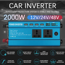 2000W Car Inverter Charger DC 12/24/48/60V to AC  220V Sine Wave Converter Interfaces Voltage Transformer Adapter With 4 USB 2024 - buy cheap
