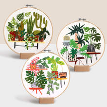 Botanical garden Handwork Plants Pattern Threads Embroidery DIY Starter Kit Ribbon Painting Tools Home Decoration Cross Stitch 2024 - buy cheap