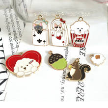 SO CUTE! Cartoon Dog Poker Cat  Squirrel Nut  Enamel  Charms  Handmade Craft Metal Charms Earring DIY Jewelry Making 2024 - buy cheap