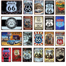 Cartel de Metal de Route 66 para decoración del hogar, placa de estaño decorativa para Bar, Pub, Retro, viaje, pintura de hierro, 20x30cm 2024 - compra barato