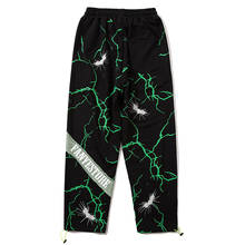 Calça lightning escura masculina, calça de moletom harajuku com bloco de cor preta, verde neon e para corrida, para homens 2024 - compre barato