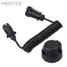 Proster For 7 Pin Trailer Plug Wiring Spring Cable Connector Adapter for Trailer Caravan with gauge socket 2024 - buy cheap