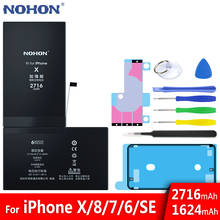 Nohon-bateria de lítio polímero, para iphone x, 8, 7, 6, se, iphone 8, iphone 7, 6, substituição 2024 - compre barato