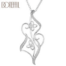 DOTEFFIL 925 Sterling Silver 16-30 Inch Chain Flower AAA Zircon Pendant Necklace For Women Fashion Wedding Party Charm Jewelry 2024 - buy cheap