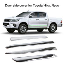 Guarnição do molde externo da porta do carro, capa da linha lateral do corpo para toyota hilux revo 2003-2007 abs cromado 4 peças 2024 - compre barato