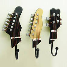 3Pcs/Set Guitar Head Resin Hooks Clothes Hat Keys Hanger Wall Mounted Hook Living Room Storage Rack Guitar Decor Coat Rack 2024 - buy cheap