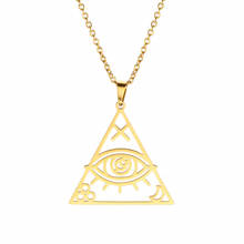 Geometrical Triangle Shape Ancient Egypt The eye of horus Pendant Religious Amulet Stainless Steel Necklace Fashion Jewelry 2024 - buy cheap