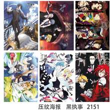 8 pcs/set Anime Black Butler Embossed poster Figure Michaelis Phantomhive Midford sticker for gifts 2024 - buy cheap