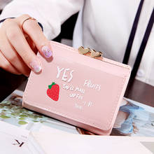 Women's Short Cartoon Fruit Coin Purse Fashion PU Leather Hasp Card Holder Small Money Bag Ladies Solid Color Wallets Clutch 2024 - buy cheap