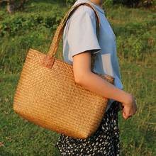 Японская Плетеная соломенная сумка литературный художественный женский наплечный мешок пляжная соломенная сумка характеристика деятельности подарочная сумка 2024 - купить недорого