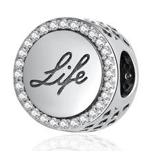 Autêntico s925 abajur life de prata, com miçangas de cristal, pulseira pandora para mulheres, pulseira para fazer joias diy 2024 - compre barato