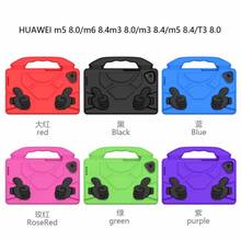 Capinha para huawei mediapad t3 8.0 m3 lite 8.0 m3 8.4 m5 lite 8.0 m5 8.4 m6 8.4 mão de corpo inteiro crianças capa de tablet de silicone seguro 2024 - compre barato