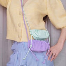 Designer Pleated Cloud Bag Soft Leather Luxury Handbags Women Mini Messenger Bags Purple Lilac Clutch Bag Cute Shoulder Bags 2024 - buy cheap