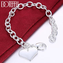DOTEFFIL-pulsera en forma de corazón para mujer, brazalete de plata 925, cadena de eslabones, regalo de moda, joyería de compromiso de boda 2024 - compra barato