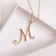 1pcs Stainless steel alloy USA alphabet Initial Letter M America 26 English word Letter Family friend name sign Necklace jewelry 2024 - buy cheap