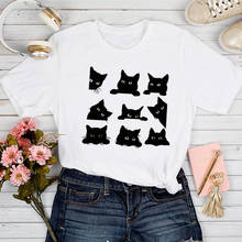 Camisetas con cara de gato para mujer, ropa para mascotas, Top estiloso, ropa estampada para chica, camiseta para chica 2021 2024 - compra barato