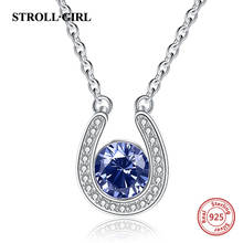 Strollgirl 925 prata esterlina personalizado birthstone corrente u forma com cz colar para mulheres 2019 presente de jóias de casamento 2024 - compre barato