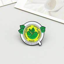 Emblema de chá verde kung fu, broche de esmalte de chá, talheres, bolsa de pino de lapela, roupas, emblemas personalizados, presentes para amigos 2024 - compre barato