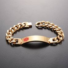Pulsera médica de acero inoxidable para hombre y mujer, brazalete de oro y plata, joyería de moda de alta calidad 2024 - compra barato