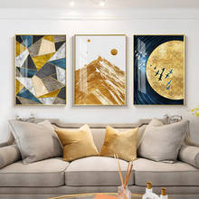 Modern Abstract Marble Geometry Poster Home Decor Nordic Canvas Painting Wall Art Print Gold Mountain Luxury Art for Hotel Decor 2024 - купить недорого