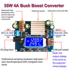 35 Вт 0,6-30 в 4 а цифровой бак-буст CC CV Регулируемый переменный модуль питания постоянного тока Солнечная зарядка ЖК-дисплей 2024 - купить недорого
