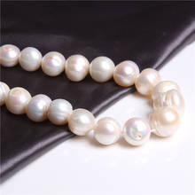 13-14mm A Grade Natural White Pearls Big Freshwater Pearl Beads Potato High Luster Pearl Beads For DIY Jewelry Making DIY 14" 2024 - buy cheap