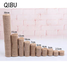 QIBU 2m Jute Burlap Webbing Multi Size Natural Hemp Ribbon Wedding Party Crafts Decoration DIY Party Gifts Packing Webbing 2024 - buy cheap