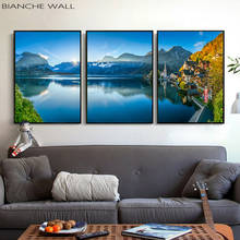 Póster Escandinavo de dolomitas, paisaje de lago, naturaleza, arte de pared nórdico, lienzo impreso, pintura, decoración para sala de estar 2024 - compra barato