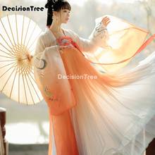 2022 hanfu dress chinese style female women elegant hanfu chinese ancient embroidery traditional clothes folk dance costumes 2024 - buy cheap