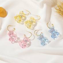 Earrings for Women earings pendientes kolczyki Retro Women Lovely Three-Dimensional Transparent Bear Design Earrings JewelryGift 2024 - buy cheap
