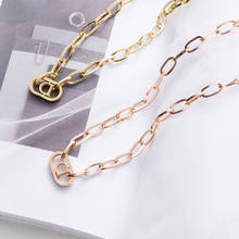 Stainless Steel D Letter Necklace for Women Simple Rose Gold Thick Chain Pendant Necklaces Fashion Brand Jewelry  Z094 2024 - buy cheap