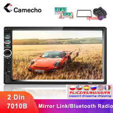 Camecho 2din rádio do carro bluetooth estéreo multimídia player 7 "hd autoradio usb aux bluetooth fm suporte android gps espelho link 2024 - compre barato