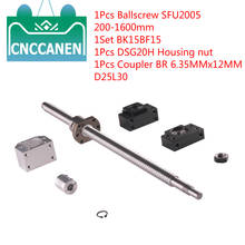 CNC Ballscrew Set Ball screw SFU2005-1000 1500mm With Nut & BK15BF15 &DSG20H Housing Nut & Coupler BR 6.35mmX12mm D25L30 Set 2024 - buy cheap