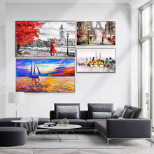 Pintura a óleo para amantes da cidade, pintura em tela para amantes, sala de estar, bar, quarto, decoração de casa, mural de arte 2024 - compre barato