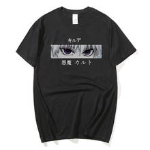 Hunter x hunter anime t camisa superior t killua zoldyck diabo olho kurapika topos de manga curta camisa masculina casual 2024 - compre barato